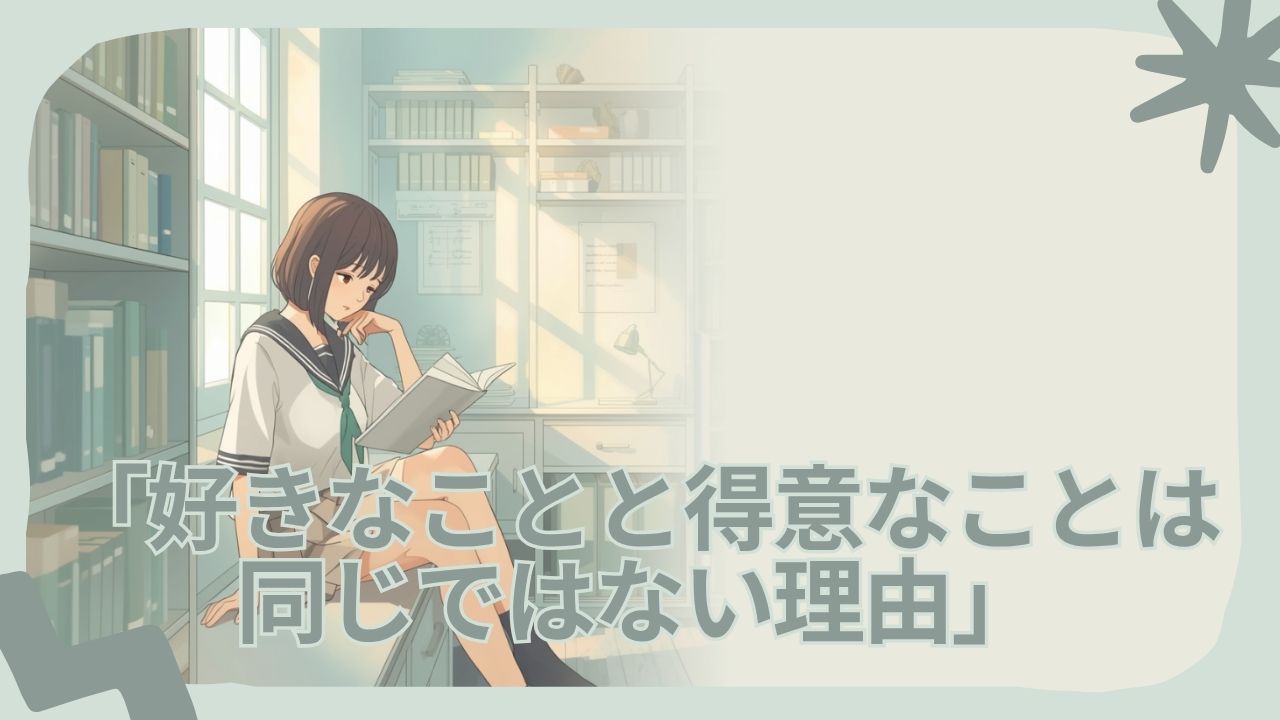 好きなことと得意なことは同じじゃない｜学生が進路で迷ったときの考え方